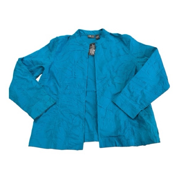 Chico's Jackets & Blazers - Chico's Teal Embroidered and Textured Jacket NWT in size 3 or XL